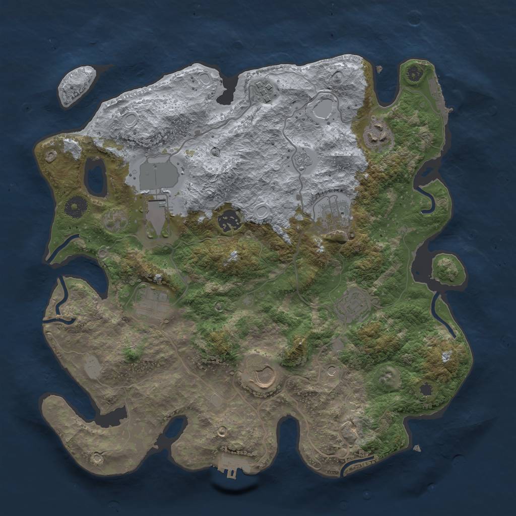 Rust Map: Procedural Map, Size: 3500, Seed: 12367, 17 Monuments