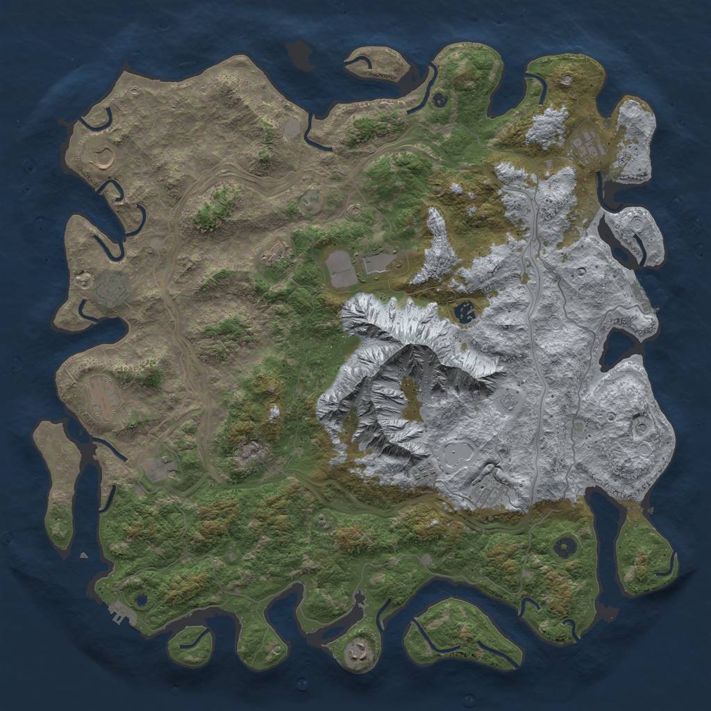 Rust Map: Procedural Map, Size: 5000, Seed: 135004, 20 Monuments
