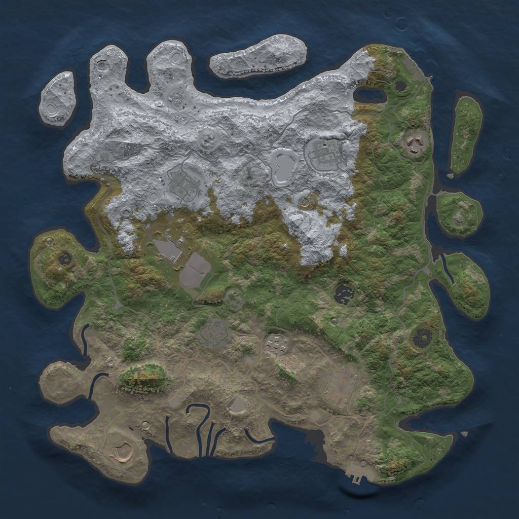 Rust Map: Procedural Map, Size: 4000, Seed: 787648607, 16 Monuments