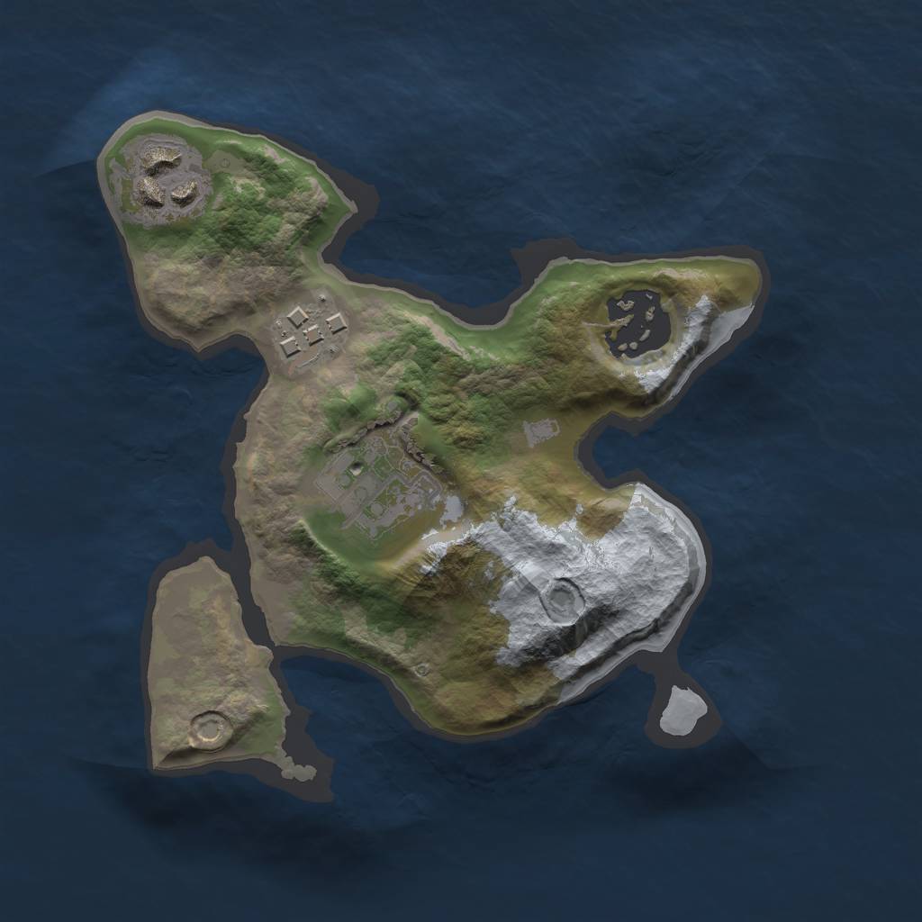 Rust Map: Barren, Size: 2000, Seed: 111472533, 6 Monuments