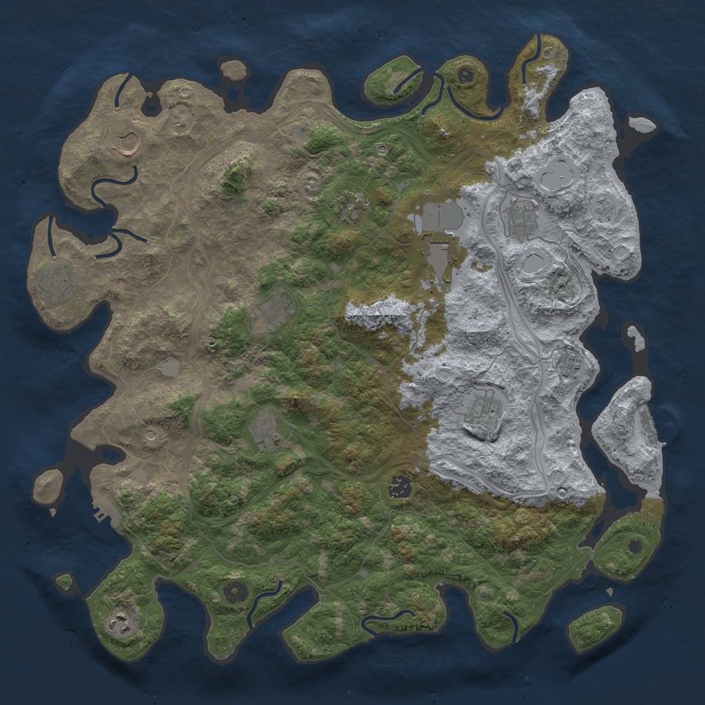 Rust Map: Procedural Map, Size: 4500, Seed: 195146094, 20 Monuments