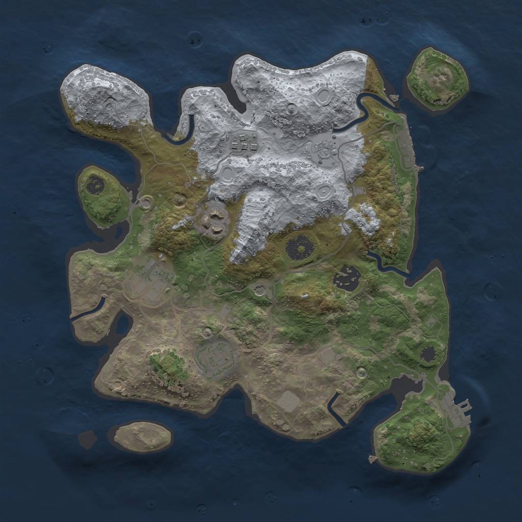 Rust Map: Procedural Map, Size: 3000, Seed: 91941, 12 Monuments