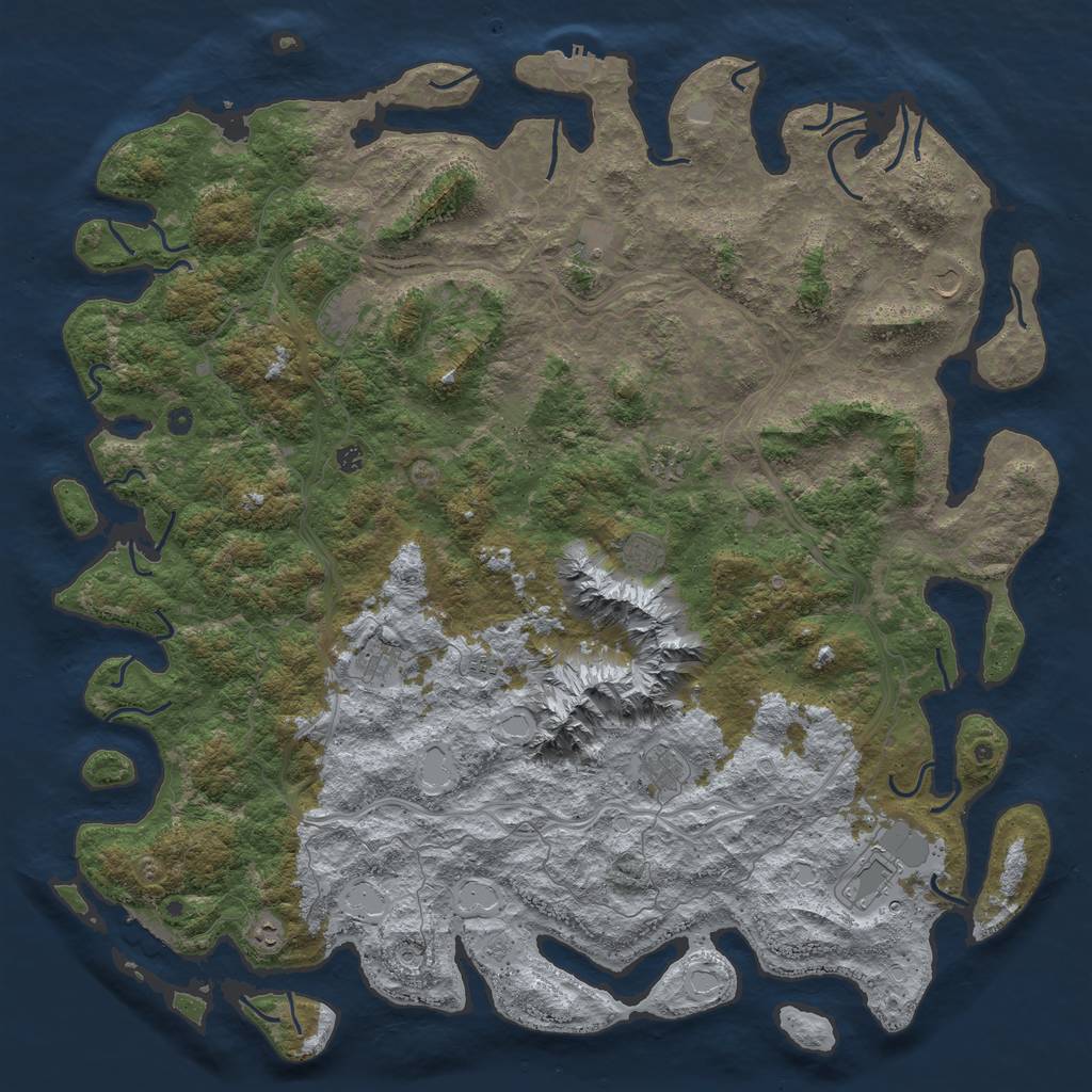 Rust Map: Procedural Map, Size: 6000, Seed: 2546, 20 Monuments