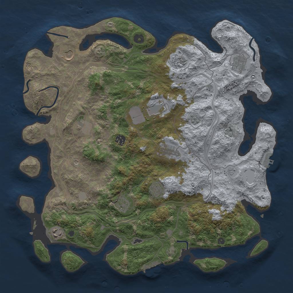 Rust Map: Procedural Map, Size: 4250, Seed: 825719984, 20 Monuments
