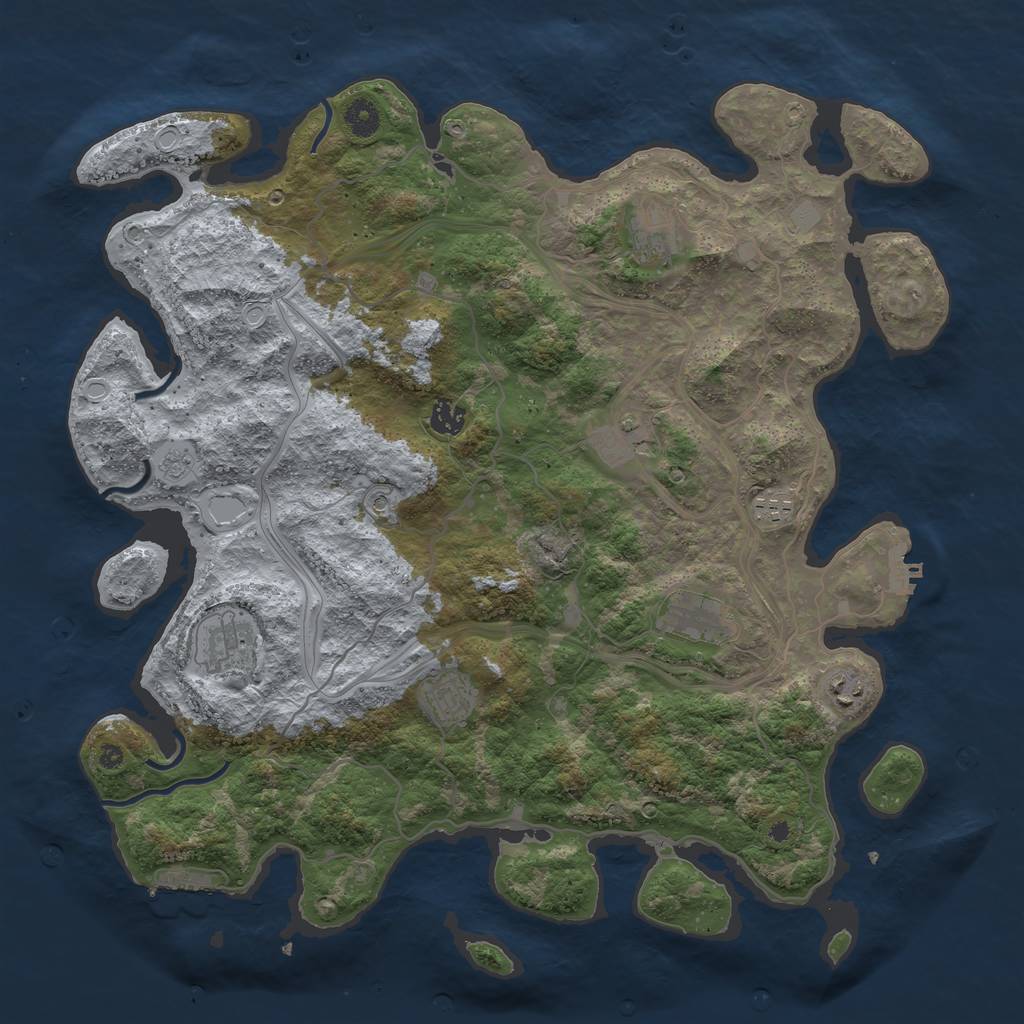 Rust Map: Procedural Map, Size: 4250, Seed: 1061732420, 17 Monuments