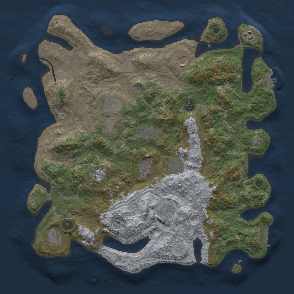Rust Map: Procedural Map, Size: 4250, Seed: 251372349, 19 Monuments