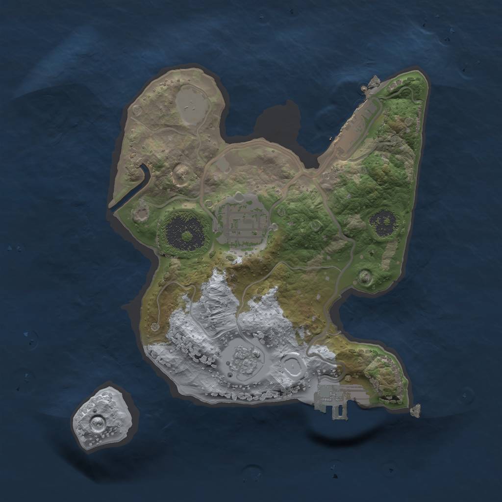 Rust Map: Procedural Map, Size: 2000, Seed: 30000, 9 Monuments