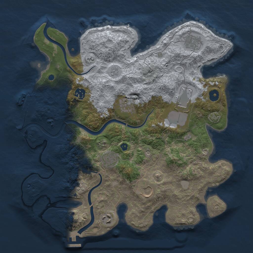 Rust Map: Procedural Map, Size: 3500, Seed: 16640350, 14 Monuments