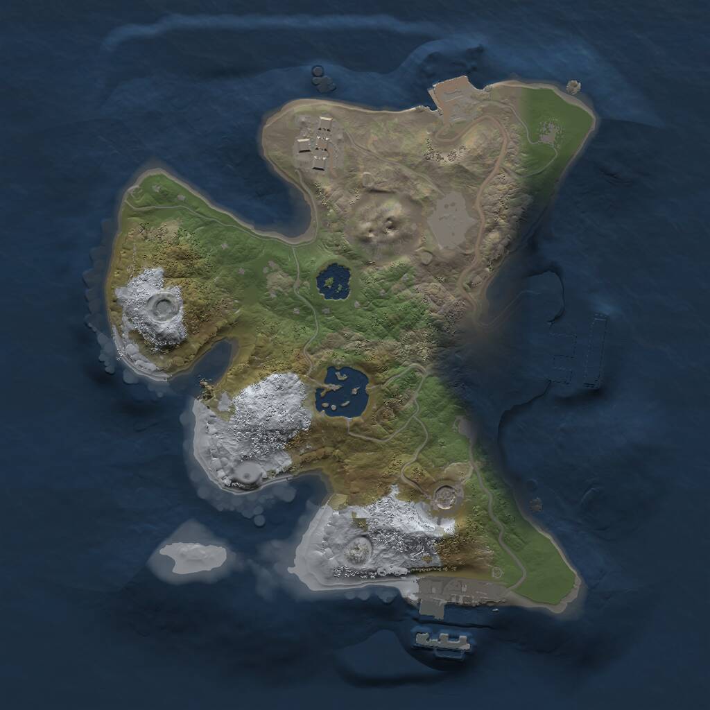 Rust Map: Procedural Map, Size: 2000, Seed: 221122, 6 Monuments