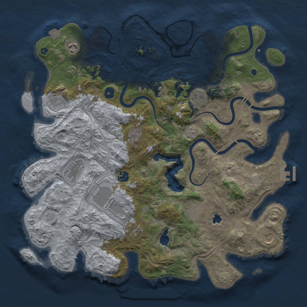 Rust Map: Procedural Map, Size: 4250, Seed: 1743824863, 16 Monuments
