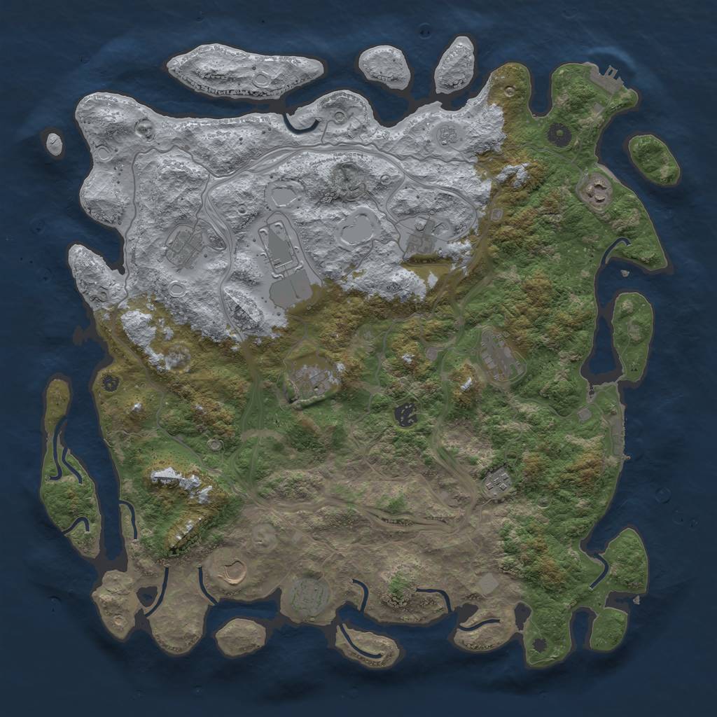 Rust Map: Procedural Map, Size: 4500, Seed: 498233303, 19 Monuments