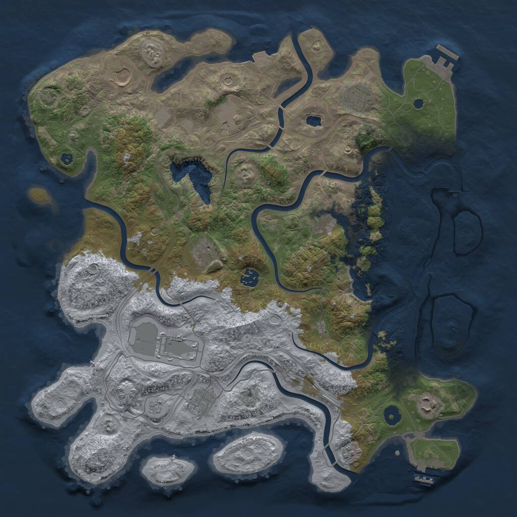 Rust Map: Procedural Map, Size: 4250, Seed: 1815522359, 16 Monuments