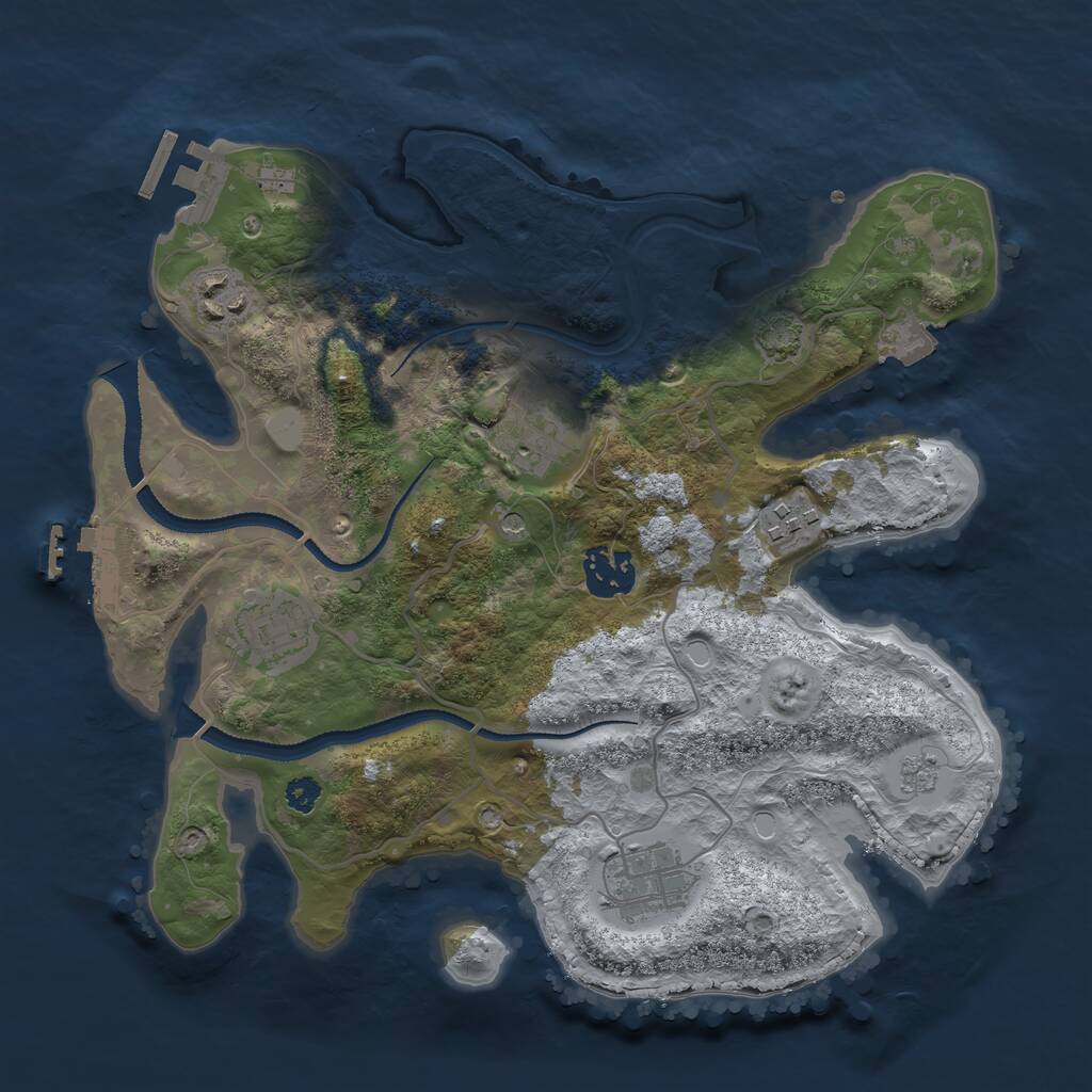 Rust Map: Procedural Map, Size: 3100, Seed: 444926, 12 Monuments