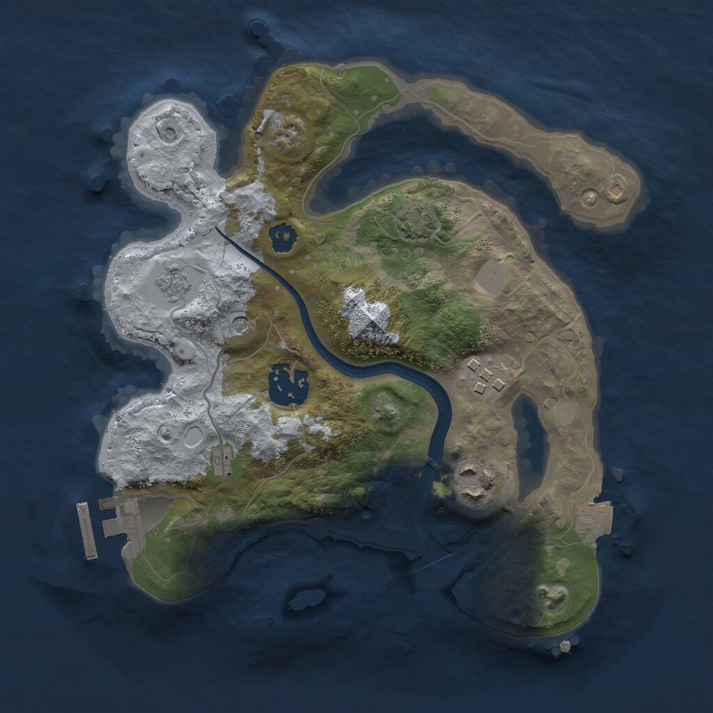 Rust Map: Procedural Map, Size: 2500, Seed: 15940, 8 Monuments