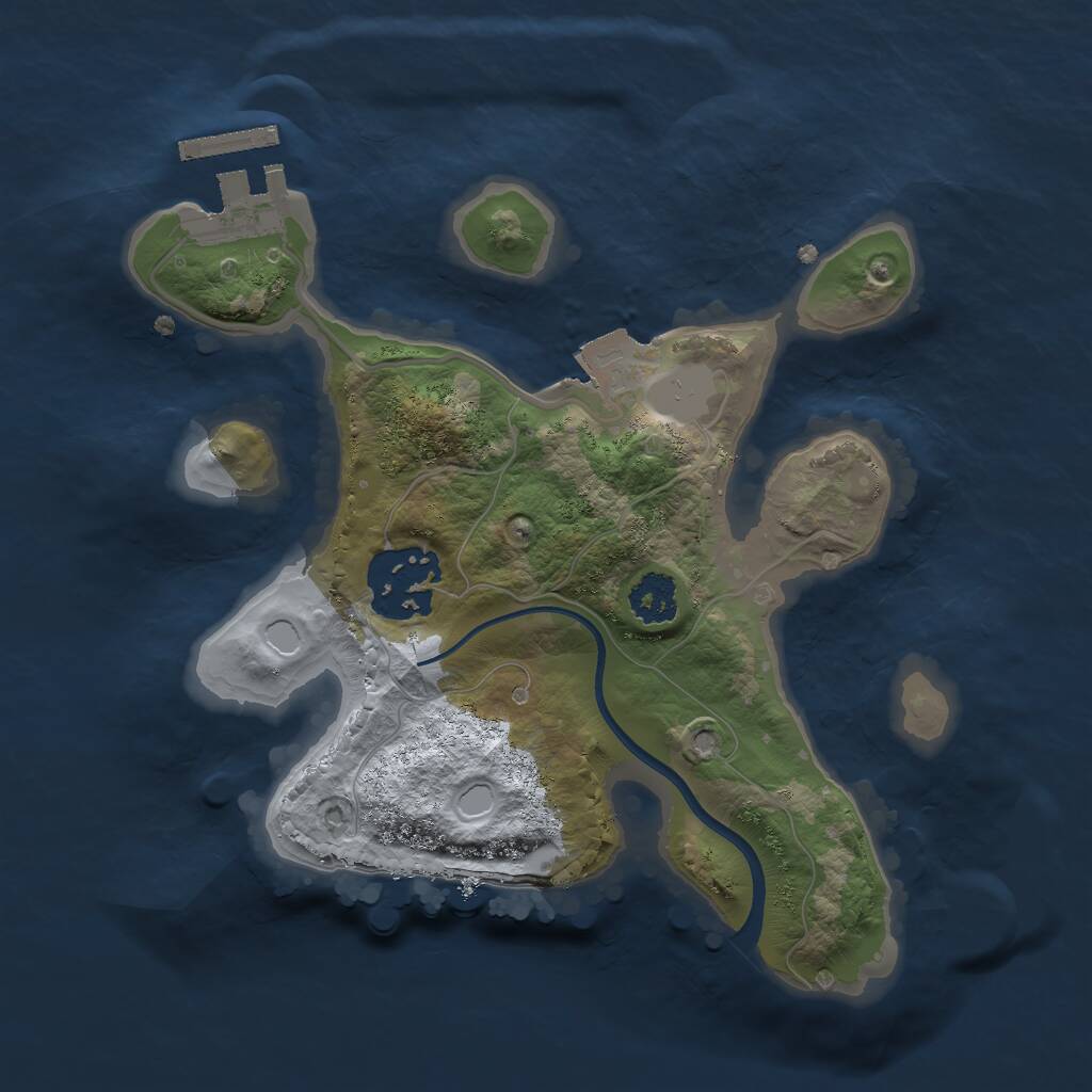 Rust Map: Procedural Map, Size: 2200, Seed: 84534888, 3 Monuments
