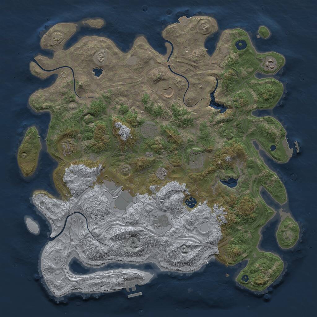 Rust Map: Procedural Map, Size: 4400, Seed: 342976621, 15 Monuments