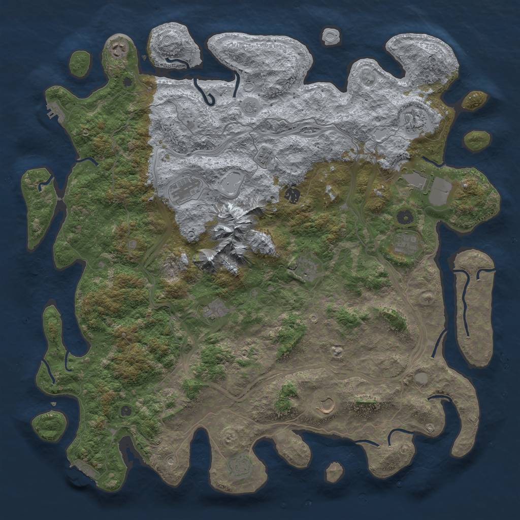 Rust Map: Procedural Map, Size: 5000, Seed: 226262595, 20 Monuments