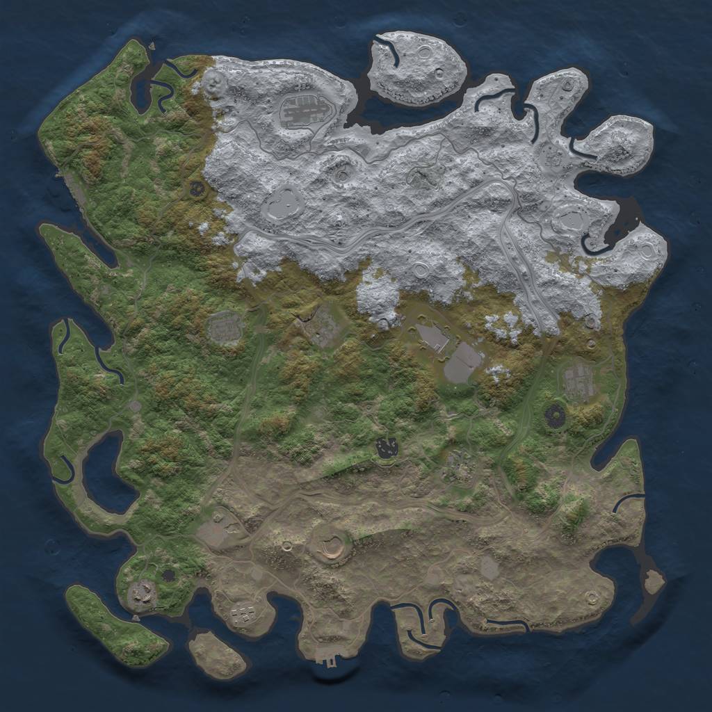 Rust Map: Procedural Map, Size: 4700, Seed: 61542545, 20 Monuments