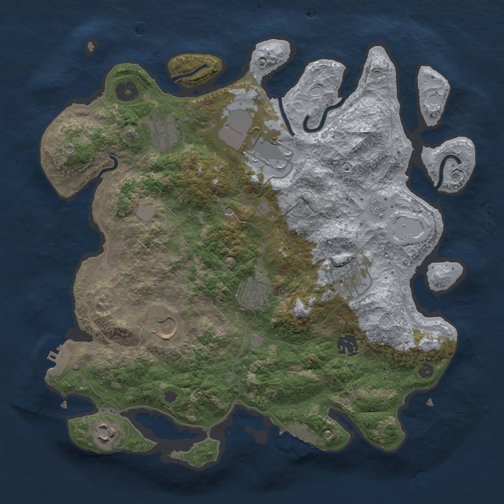 Rust Map: Procedural Map, Size: 3500, Seed: 2022803089, 16 Monuments
