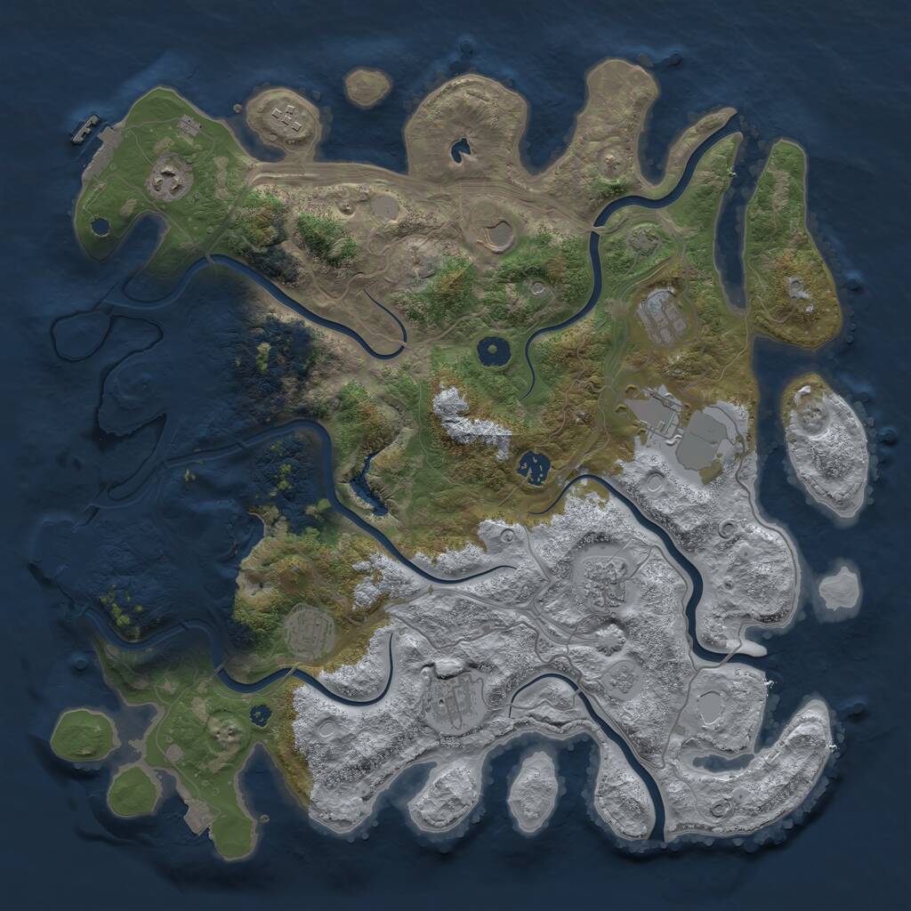 Rust Map: Procedural Map, Size: 4250, Seed: 1082441569, 15 Monuments