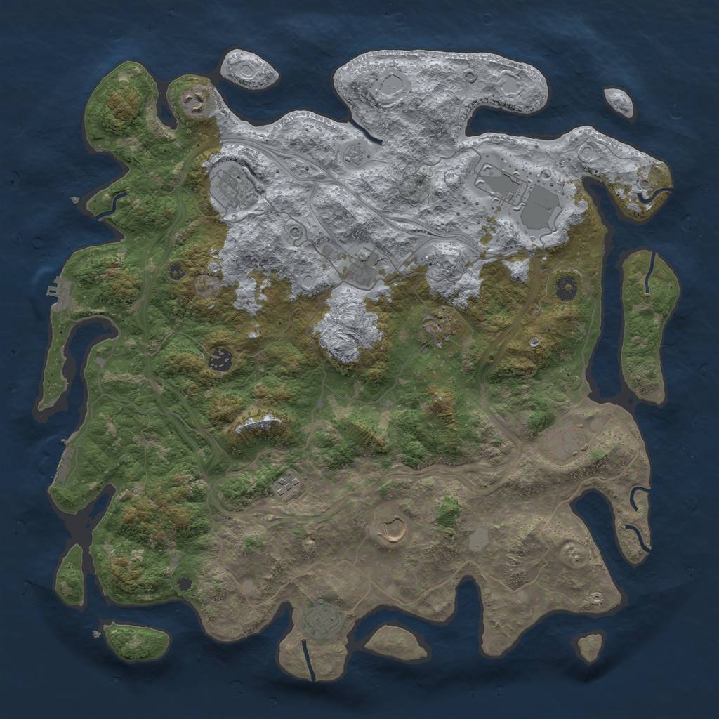 Rust Map: Procedural Map, Size: 4500, Seed: 937300930, 19 Monuments