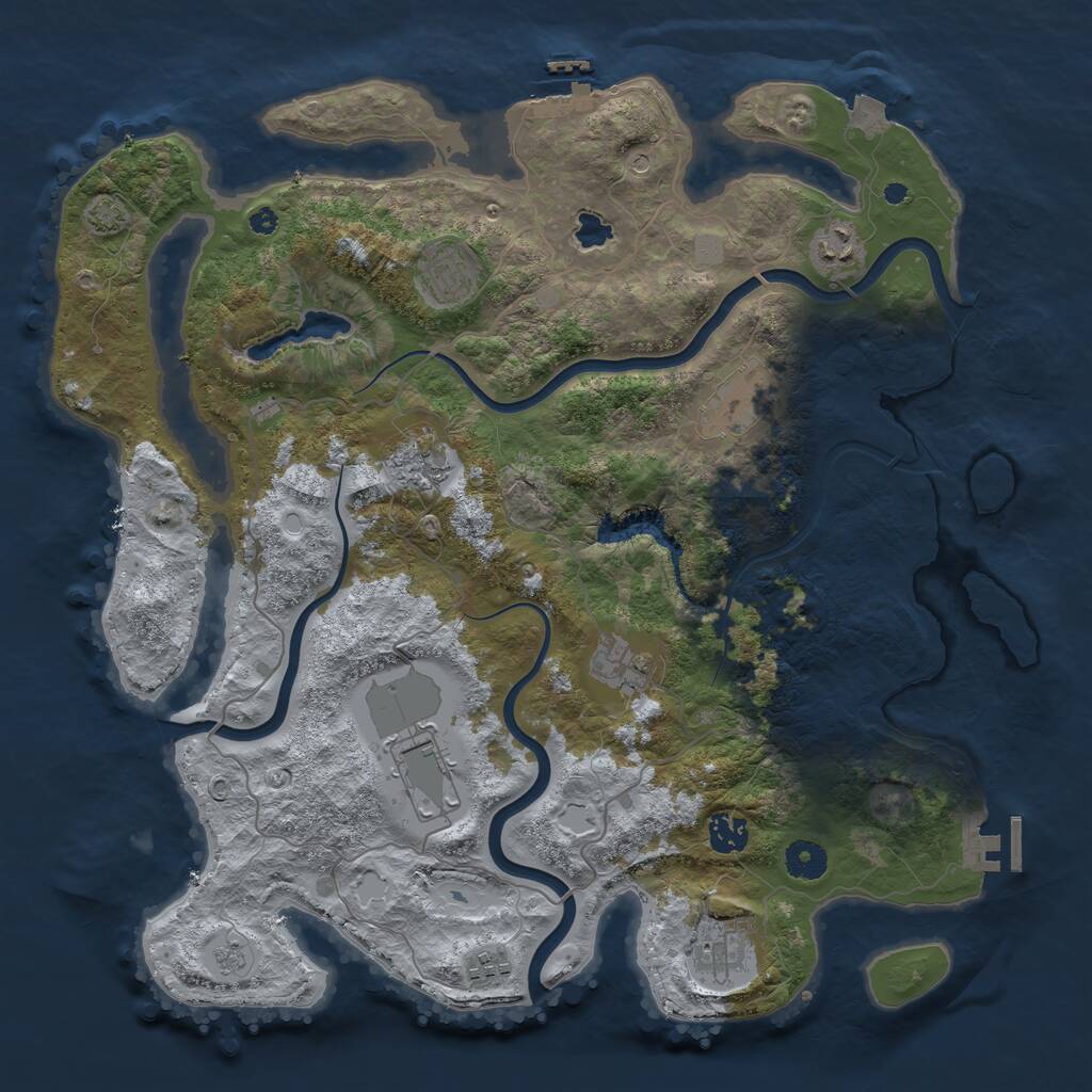 Rust Map: Procedural Map, Size: 4000, Seed: 1561927845, 15 Monuments