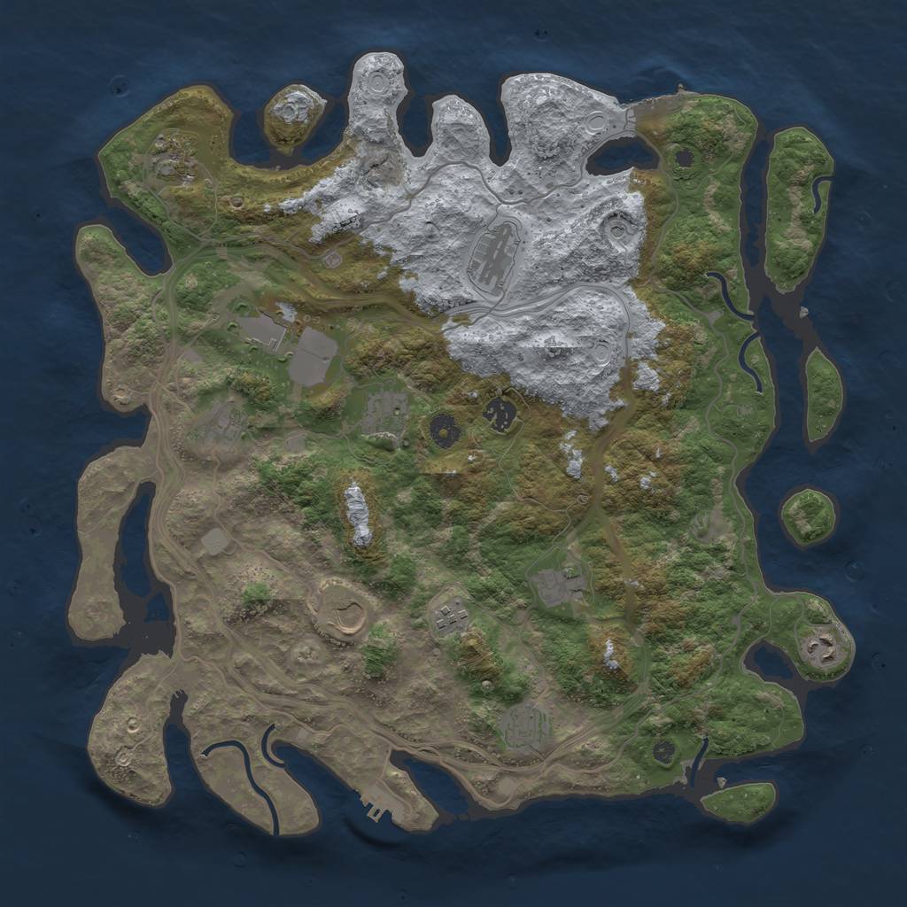 Rust Map: Procedural Map, Size: 4250, Seed: 439858312, 19 Monuments
