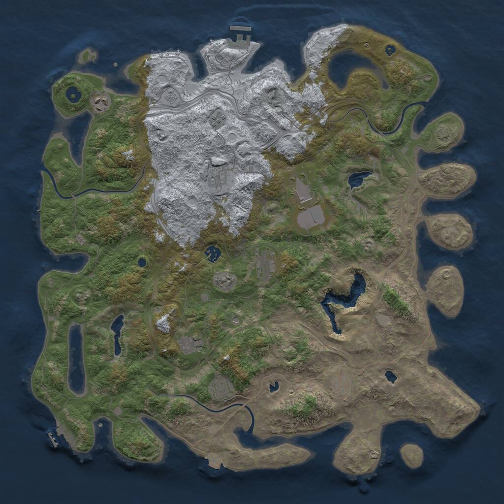 Rust Map: Procedural Map, Size: 4800, Seed: 940881374, 15 Monuments