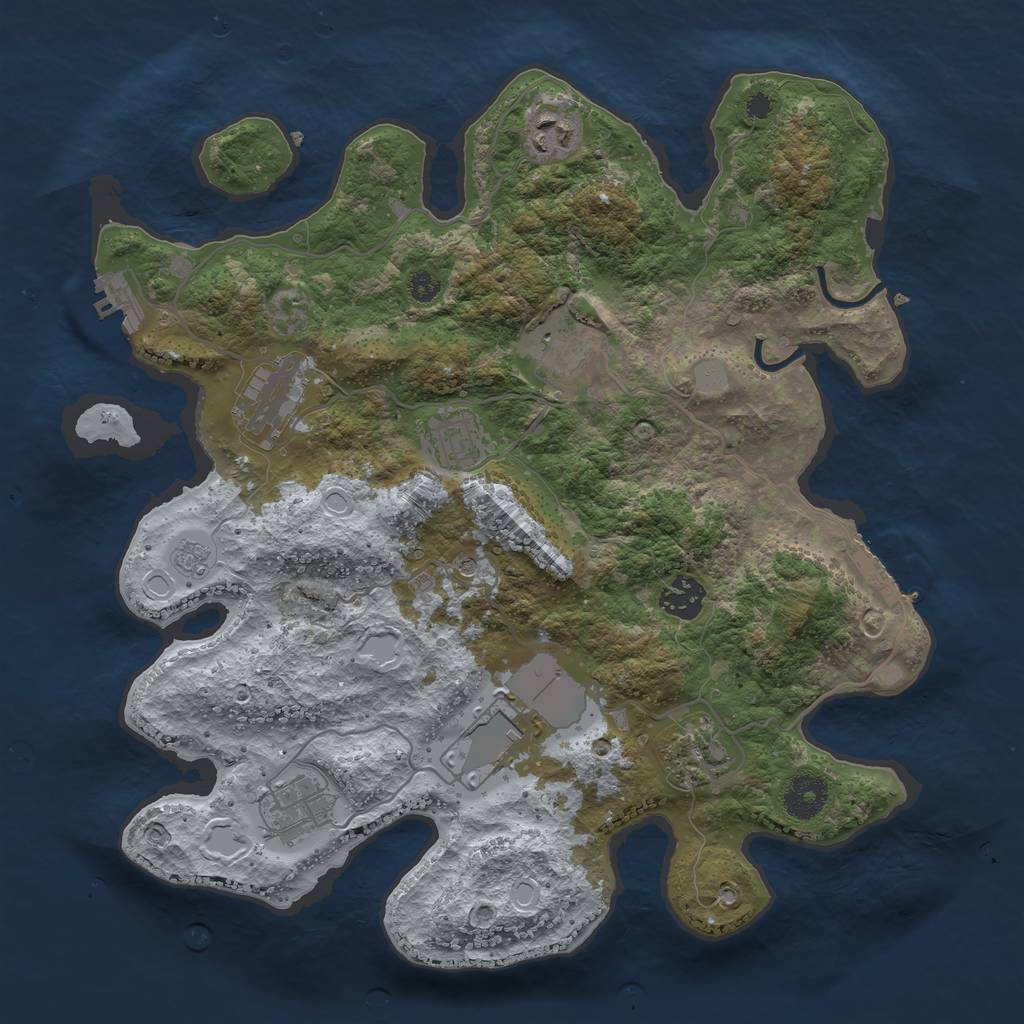 Rust Map: Procedural Map, Size: 3500, Seed: 1262023, 15 Monuments