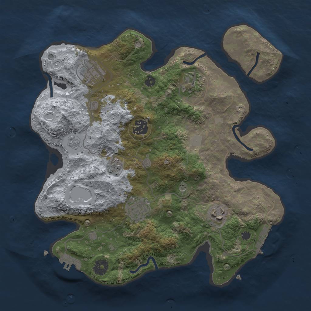 Rust Map: Procedural Map, Size: 3000, Seed: 1698061217, 15 Monuments