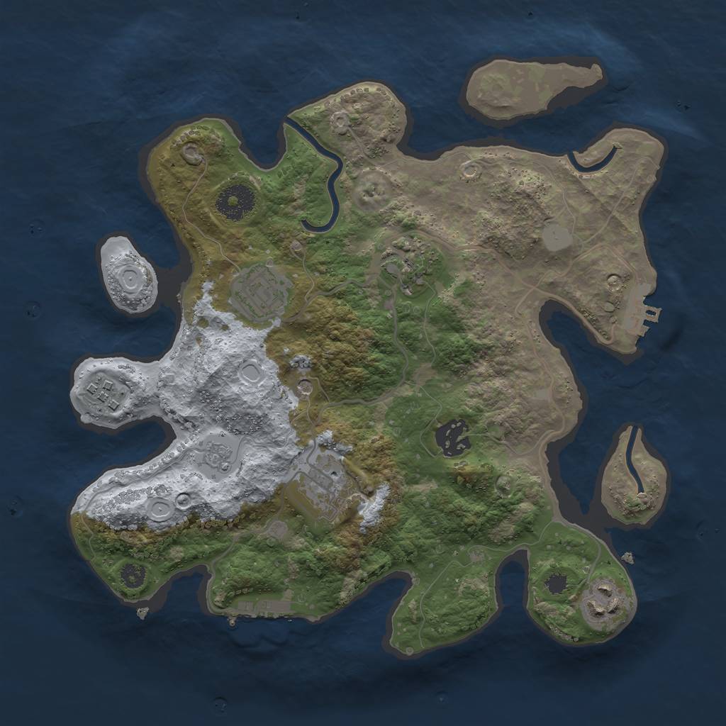 Rust Map: Procedural Map, Size: 3000, Seed: 413774208, 15 Monuments