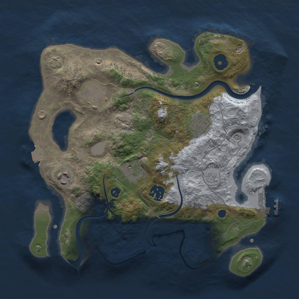Rust Map: Procedural Map, Size: 3000, Seed: 403870, 11 Monuments