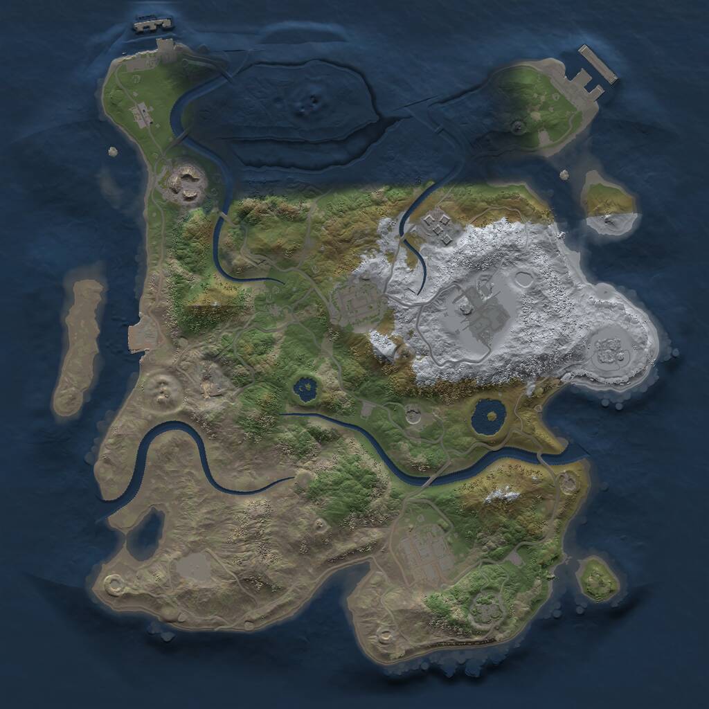 Rust Map: Procedural Map, Size: 3000, Seed: 332121, 11 Monuments