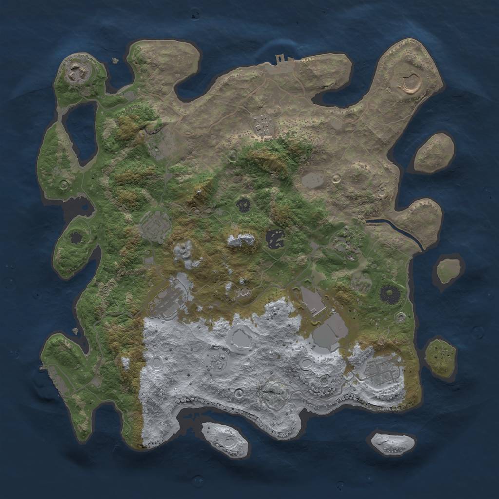 Rust Map: Procedural Map, Size: 3700, Seed: 337523731, 17 Monuments