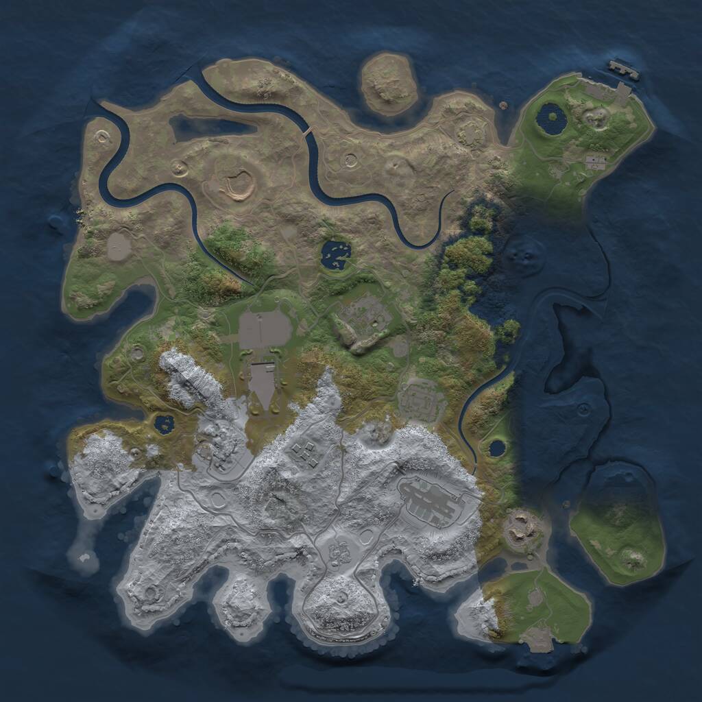 Rust Map: Procedural Map, Size: 3500, Seed: 2113999, 14 Monuments