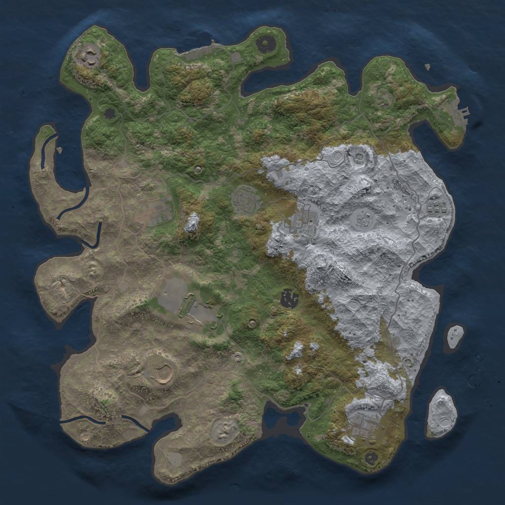 Rust Map: Procedural Map, Size: 4000, Seed: 948098100, 18 Monuments