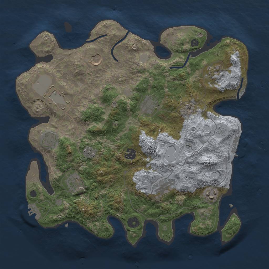 Rust Map: Procedural Map, Size: 3500, Seed: 1766583696, 19 Monuments