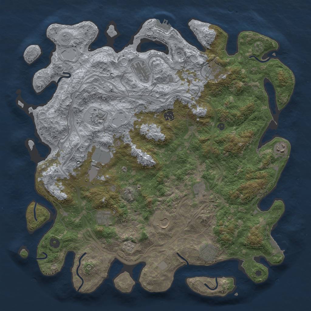 Rust Map: Procedural Map, Size: 4500, Seed: 7298265, 20 Monuments