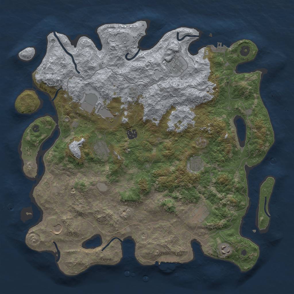 Rust Map: Procedural Map, Size: 4205, Seed: 17721800, 18 Monuments