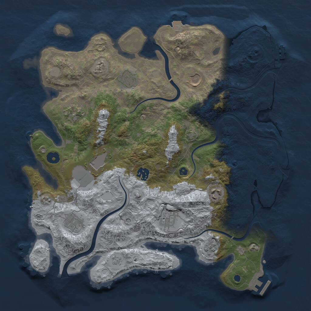 Rust Map: Procedural Map, Size: 3750, Seed: 260123, 15 Monuments