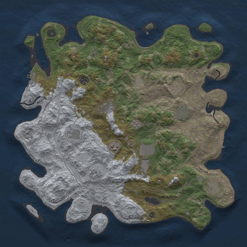 Rust Map: Procedural Map, Size: 4250, Seed: 325895577, 19 Monuments