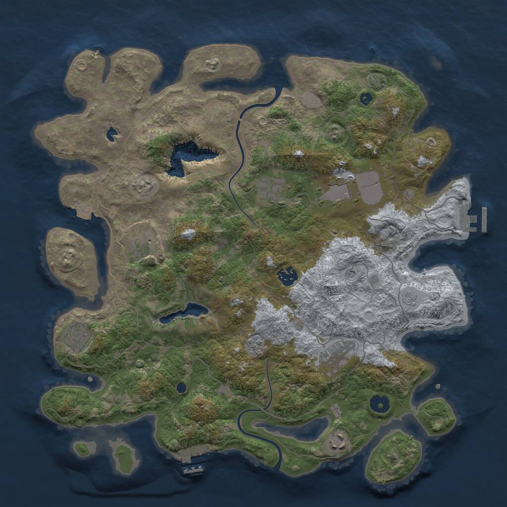 Rust Map: Procedural Map, Size: 4000, Seed: 901115526, 14 Monuments