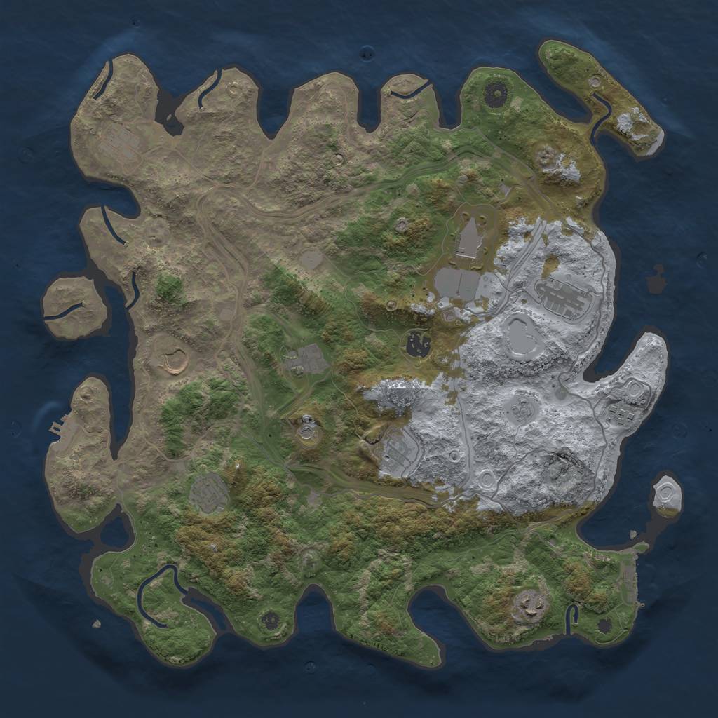 Rust Map: Procedural Map, Size: 4250, Seed: 646846004, 19 Monuments