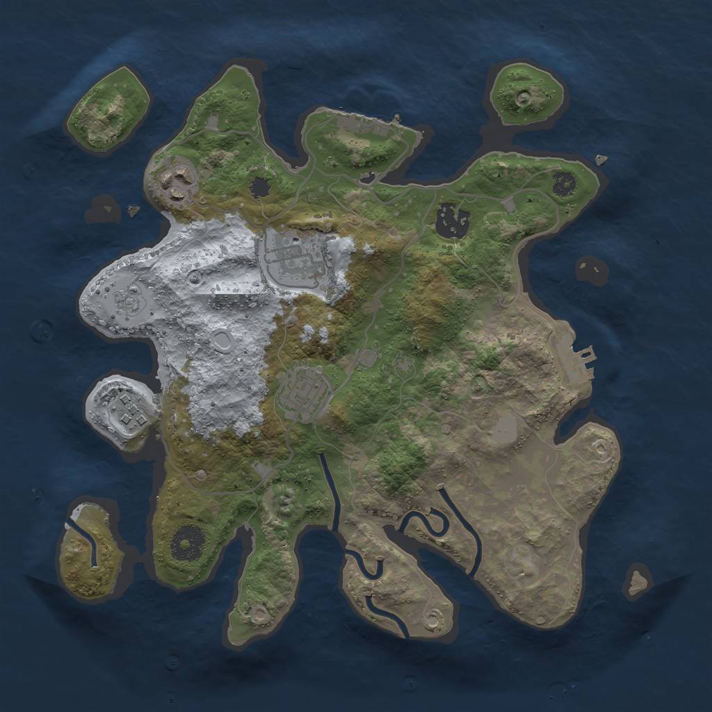 Rust Map: Procedural Map, Size: 3000, Seed: 1926422599, 13 Monuments