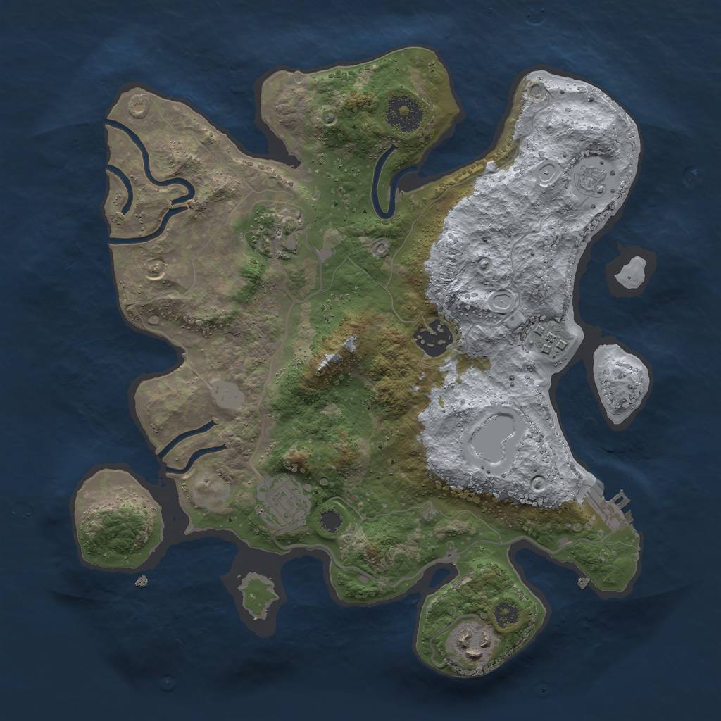 Rust Map: Procedural Map, Size: 3000, Seed: 141557522, 10 Monuments