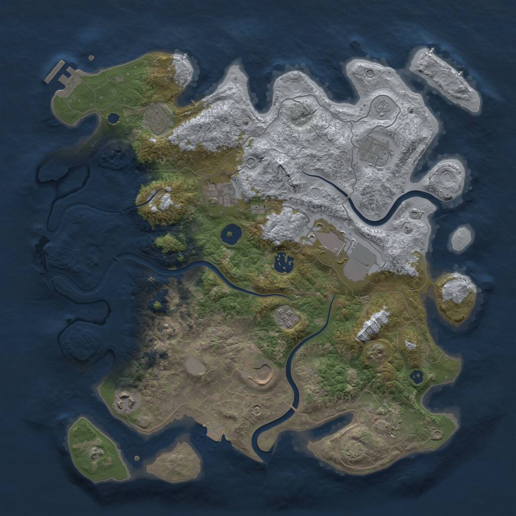 Rust Map: Procedural Map, Size: 3800, Seed: 17898866, 14 Monuments