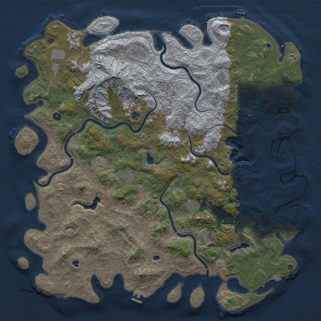 Rust Map: Procedural Map, Size: 6000, Seed: 12071973, 17 Monuments