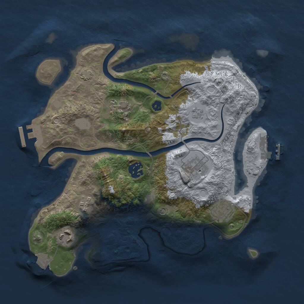 Rust Map: Procedural Map, Size: 3000, Seed: 484897, 12 Monuments