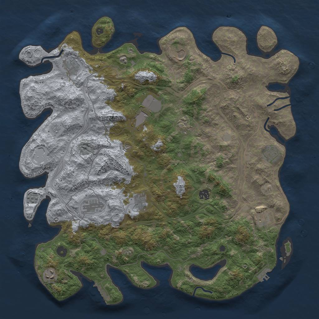Rust Map: Procedural Map, Size: 4500, Seed: 2107, 20 Monuments