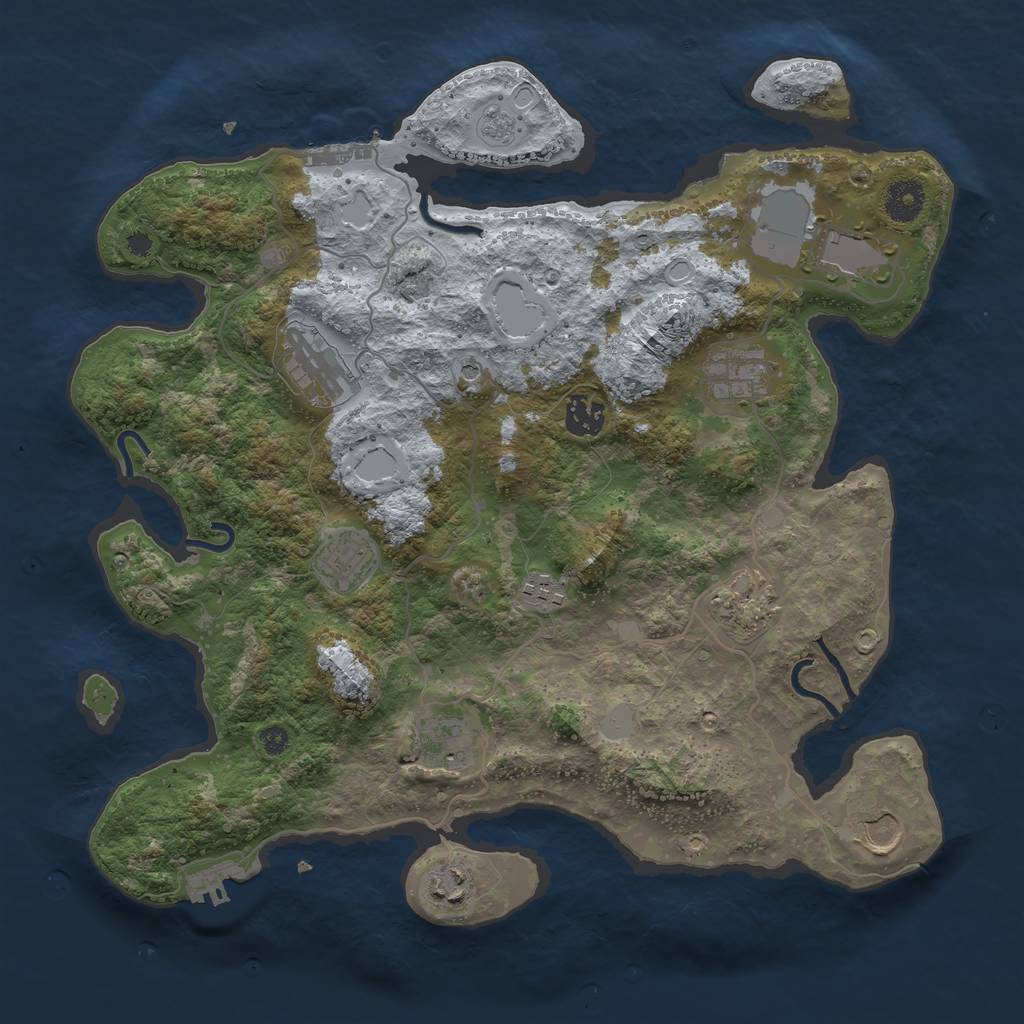 Rust Map: Procedural Map, Size: 3700, Seed: 1510305054, 19 Monuments